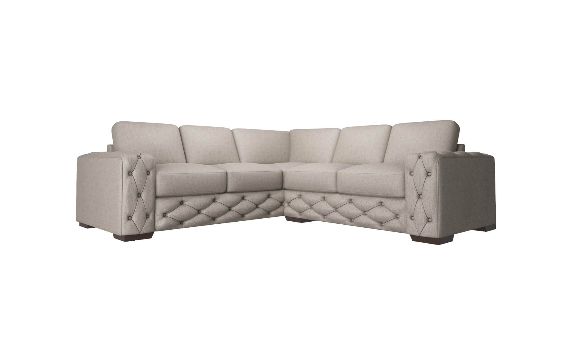 Windsor Cosmo Taupe Sectional espresso legs 1