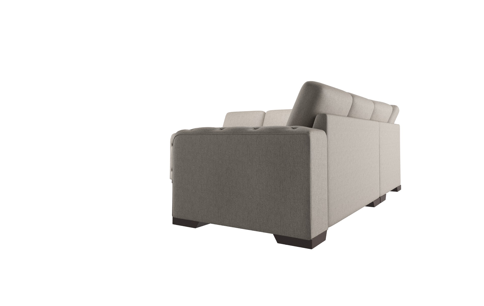 Windsor Cosmo Taupe Sectional espresso legs 4