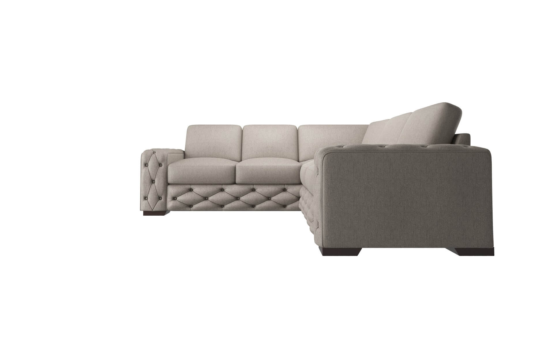 Windsor Cosmo Taupe Sectional espresso legs 5