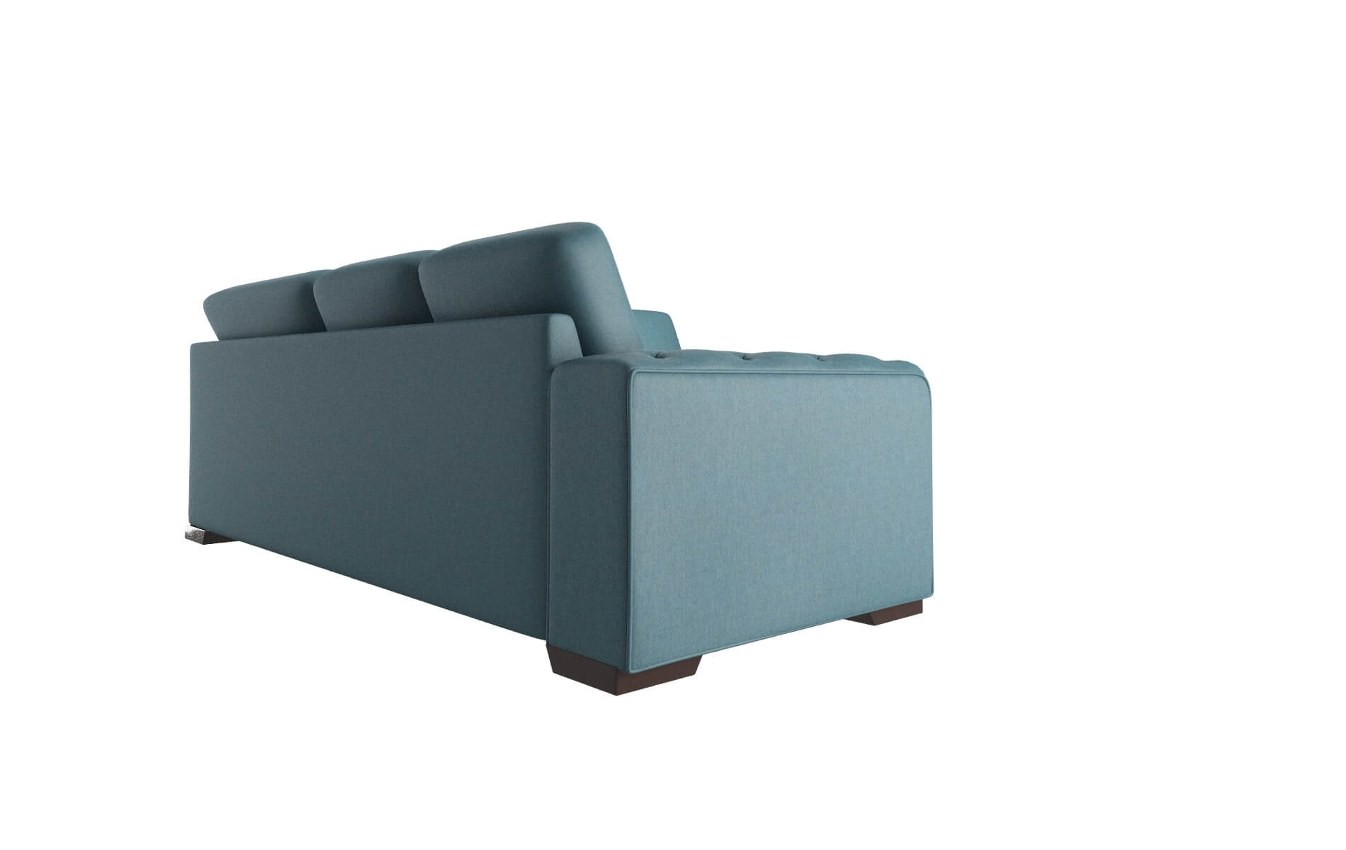 Windsor Cosmo Teal Sectional espresso legs 3