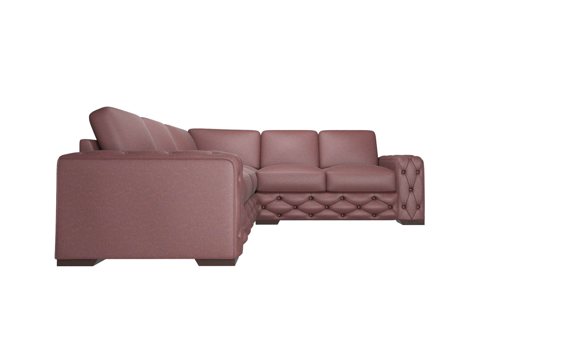 Windsor Derby Berry Sectional espresso legs 2