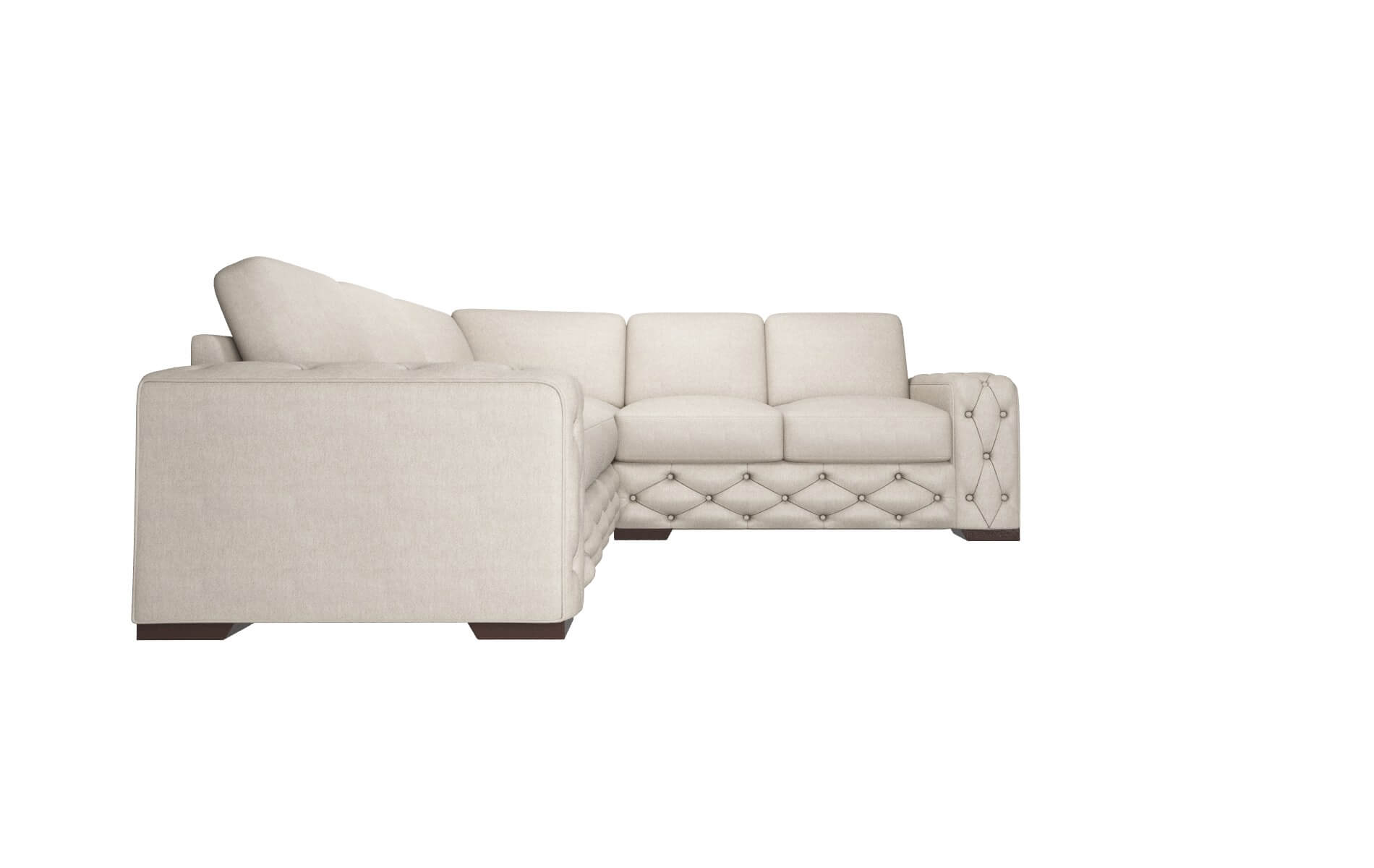 Windsor Derby Linen Sectional espresso legs 2