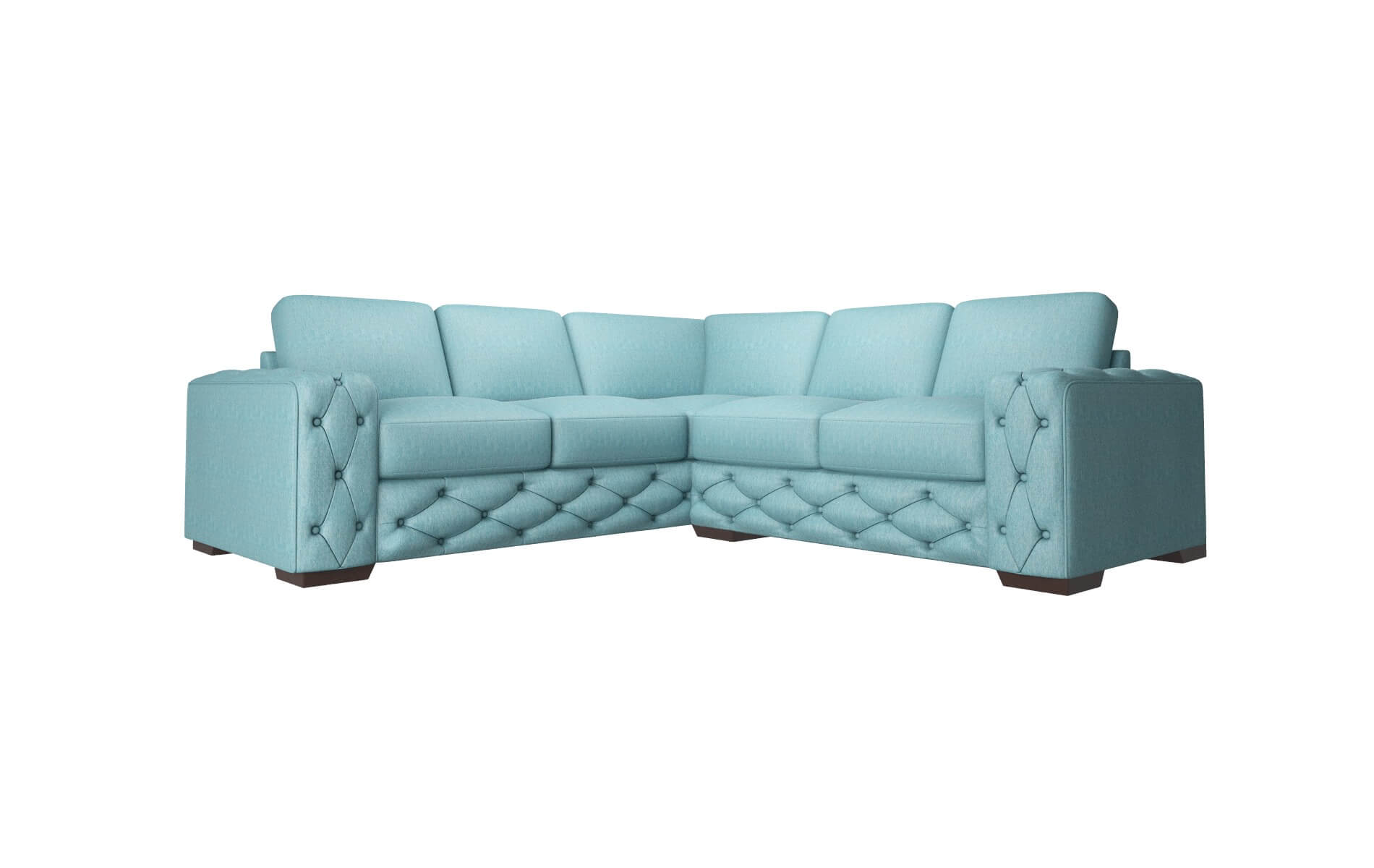 Windsor Lana Peacock Sectional espresso legs 1