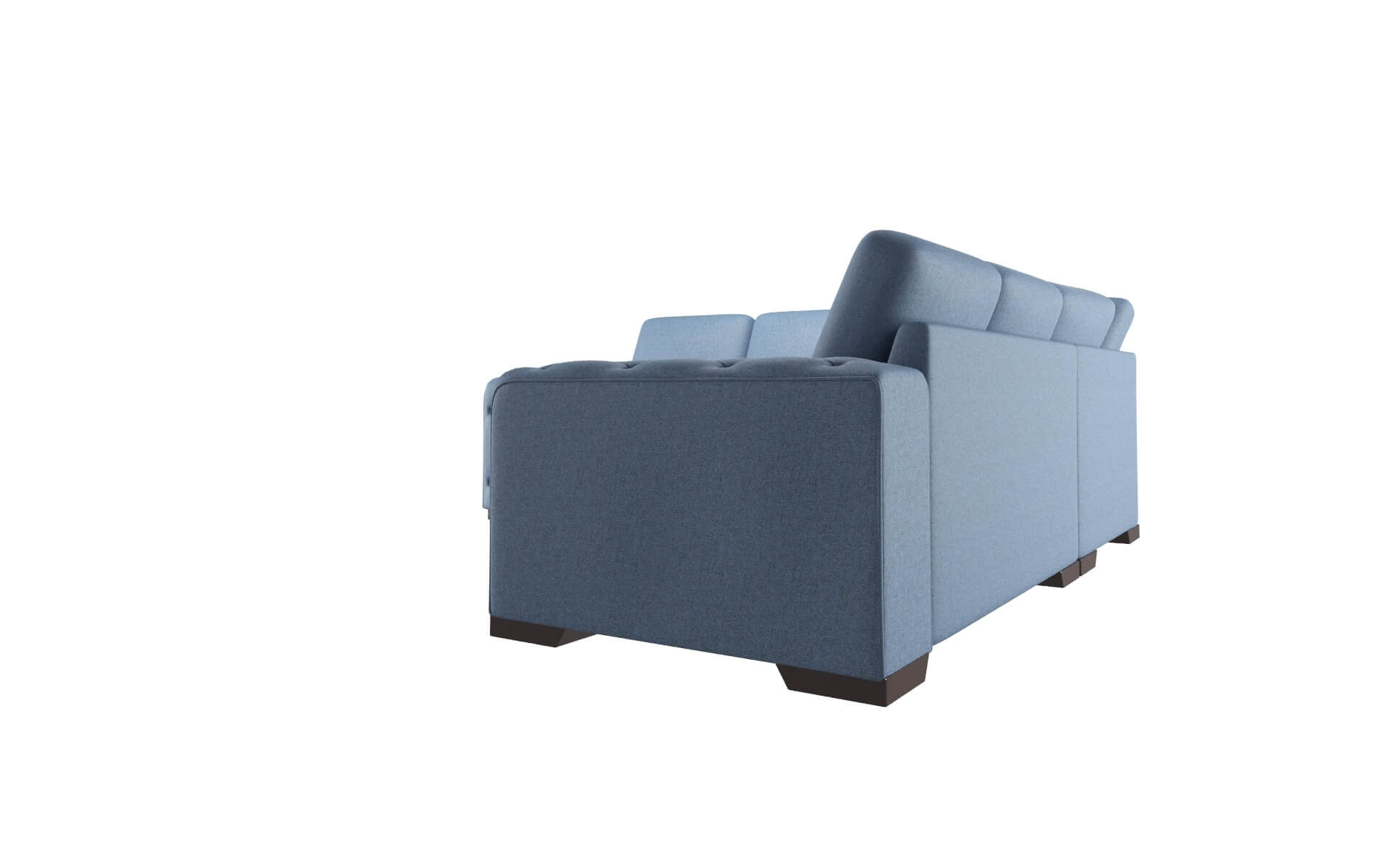 Windsor Leslie Indigo Sectional espresso legs 4