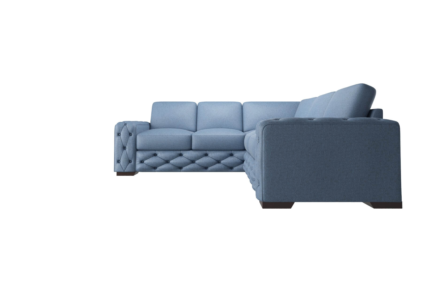 Windsor Leslie Indigo Sectional espresso legs 5