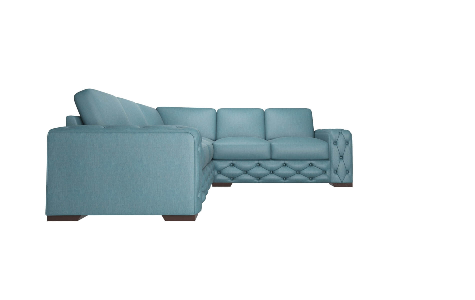 Windsor Merit Peacock Sectional espresso legs 2
