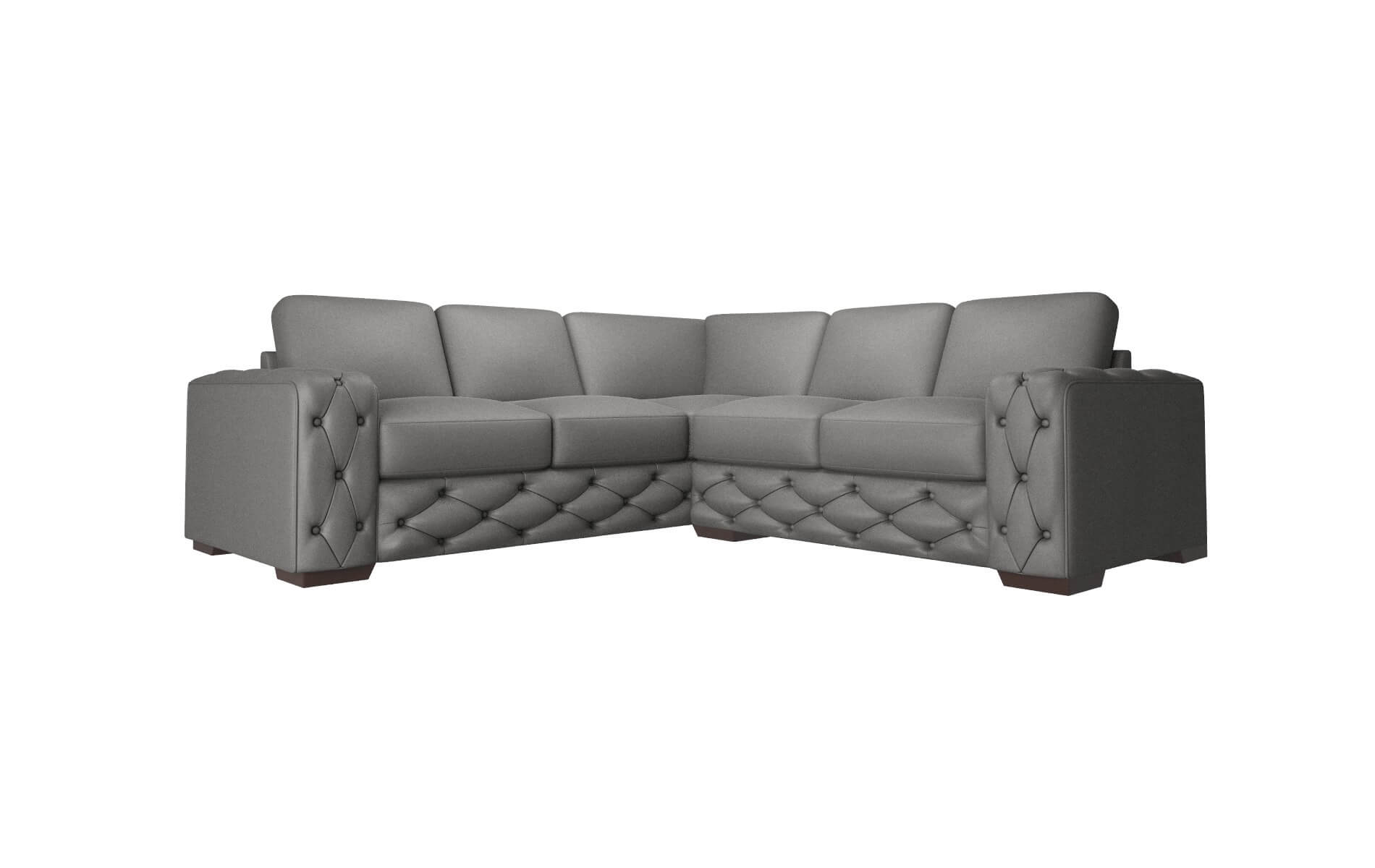Windsor Oakley Charcoal Sectional espresso legs 1