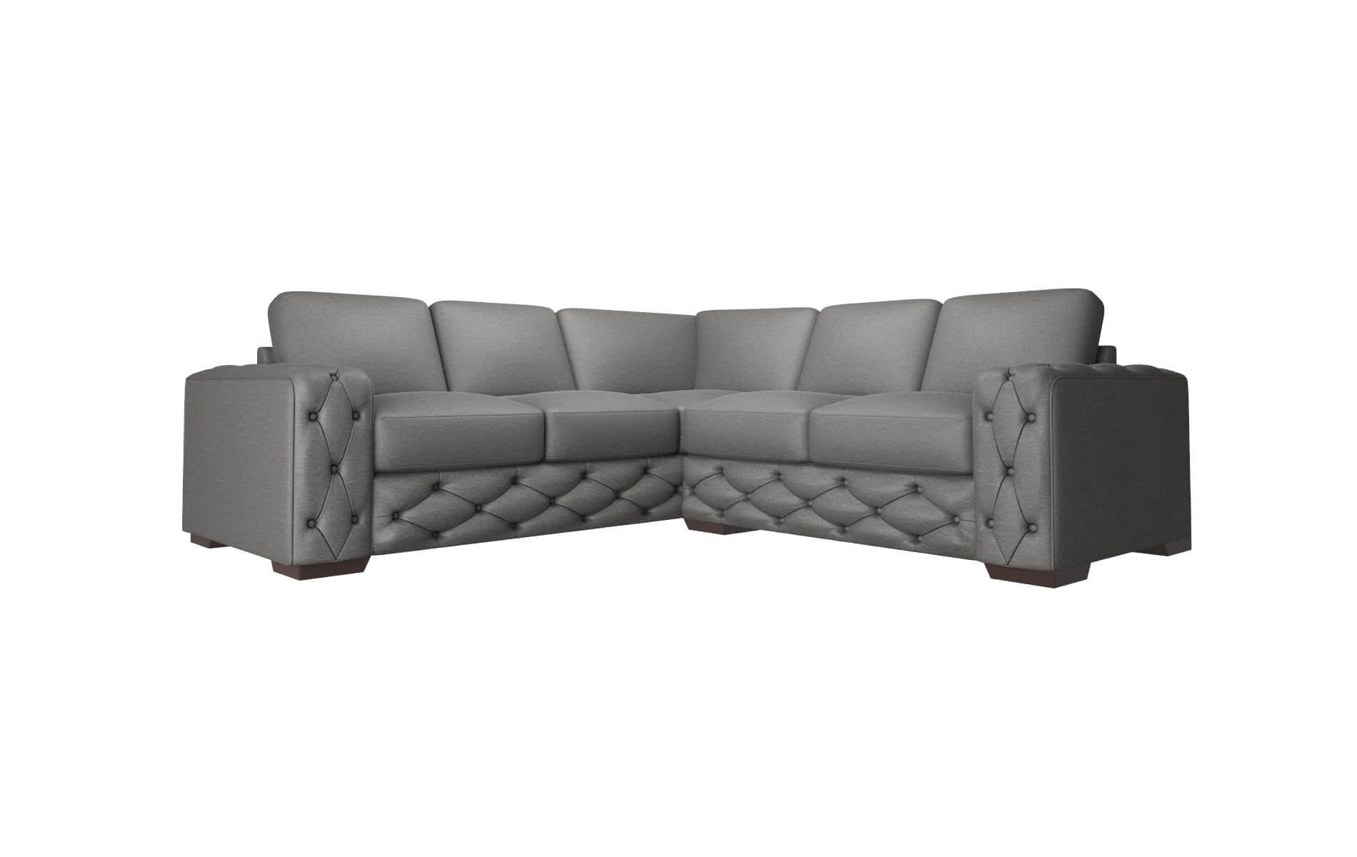 Windsor Oscar Grey Sectional espresso legs 1