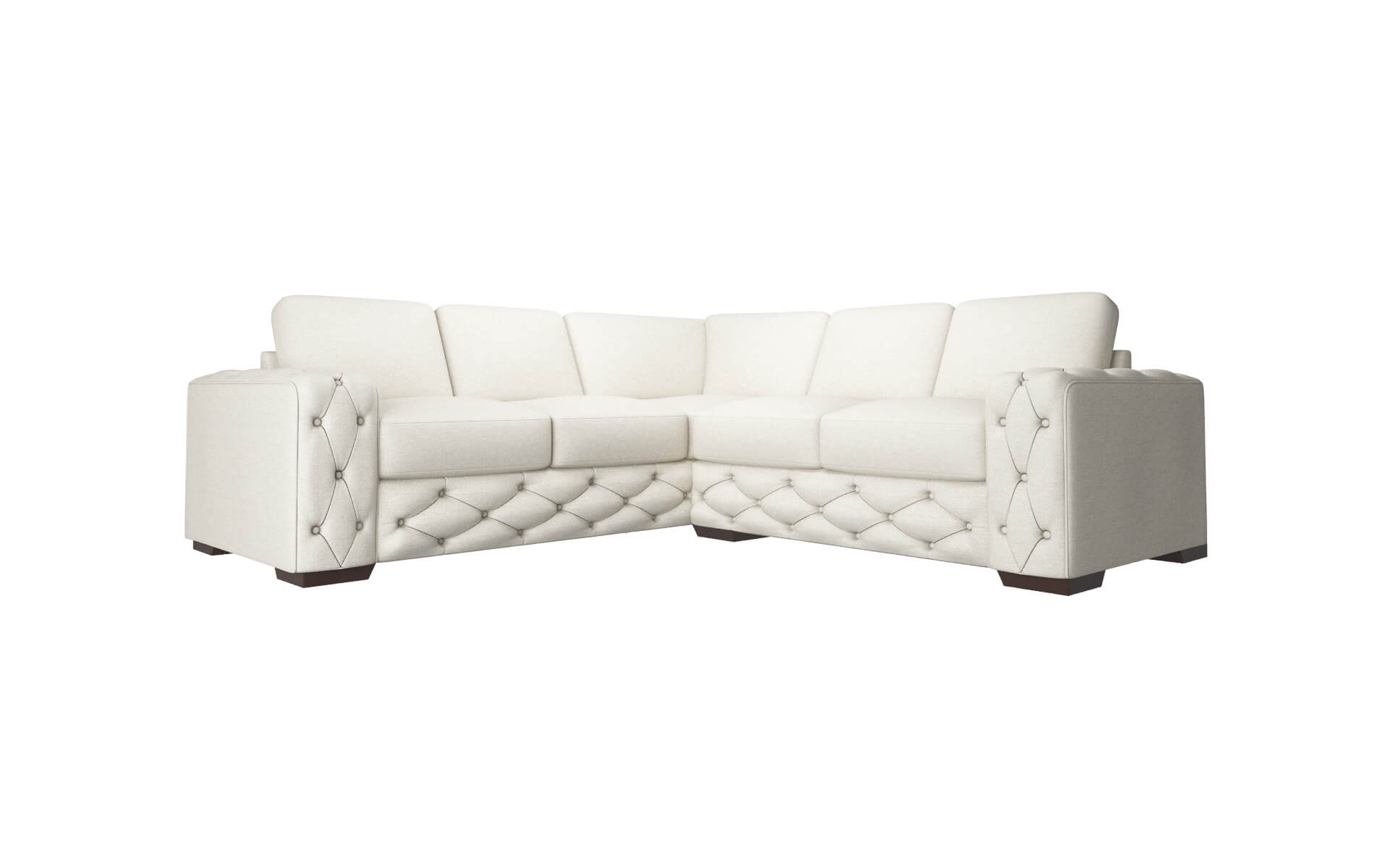 Windsor Venus Cream Sectional espresso legs 1