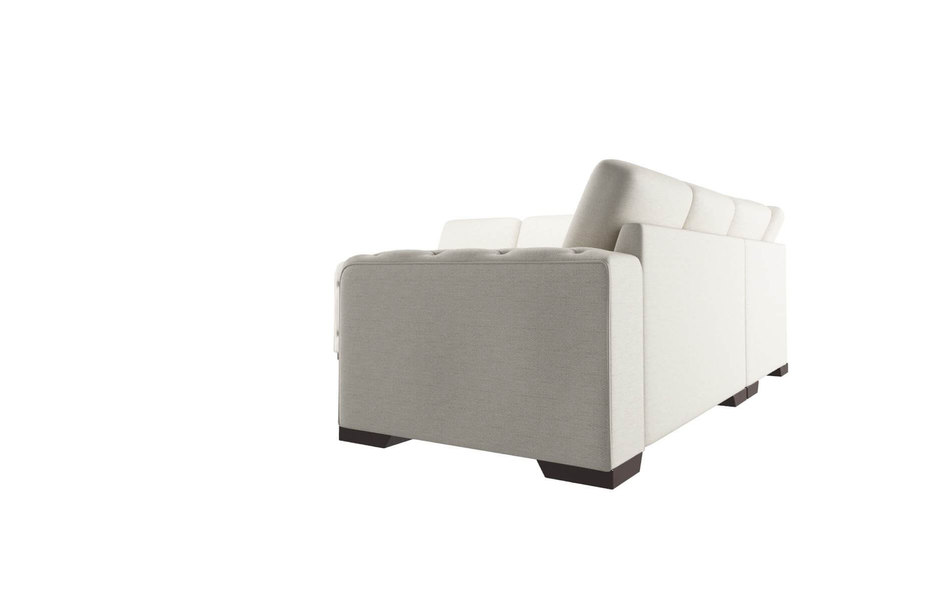 Windsor Venus Cream Sectional espresso legs 4